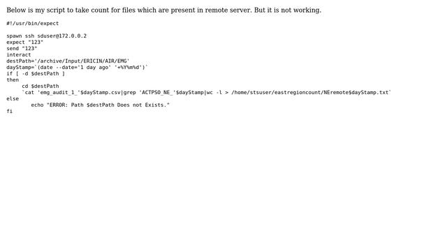 Unix & Linux: Counting files on a remote server with ssh and an expect script смотреть онлайн