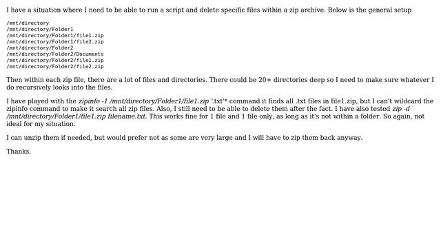 Deleting Files in a Zip Archive on Linux смотреть онлайн