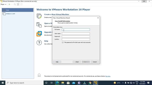 Cent OS installation in VMware workstation process смотреть онлайн
