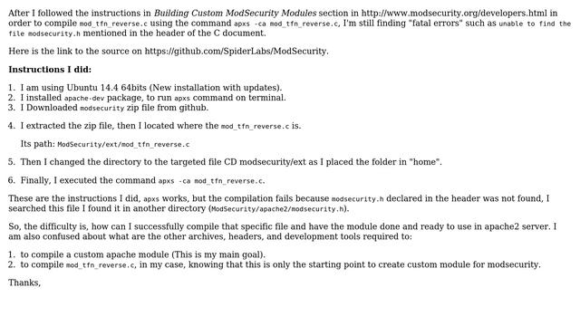 Ubuntu: Confused about how to compile modsecurity module for apache in Ubuntu 14 смотреть онлайн