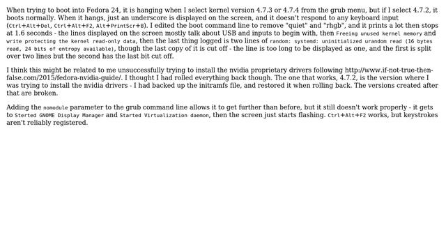 Unix & Linux: Fedora hanging on boot with just underscore displayed смотреть онлайн