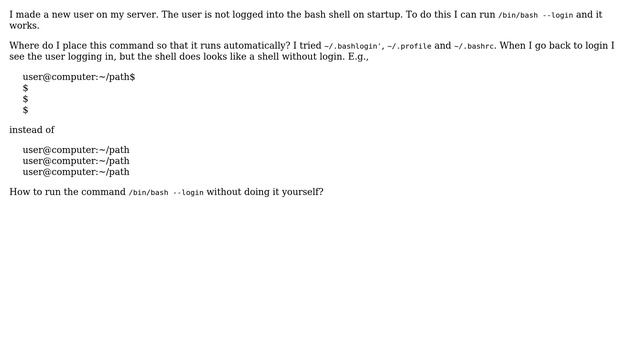 Unix & Linux: Run command on startup for one user (2 Solutions!!) смотреть онлайн