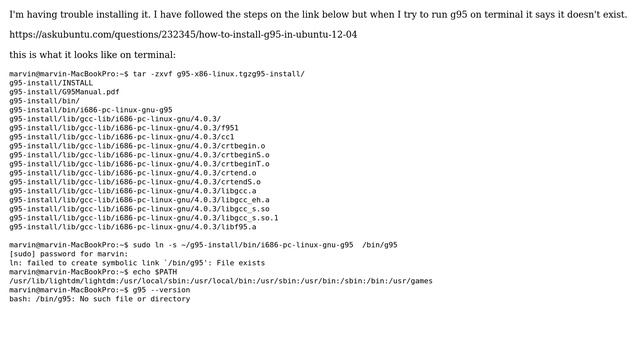Installing g95 on ubuntu 12.04 смотреть онлайн