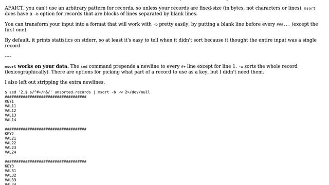 Unix & Linux: Sort text files with multiple lines as a row (5 Solutions!!) смотреть онлайн