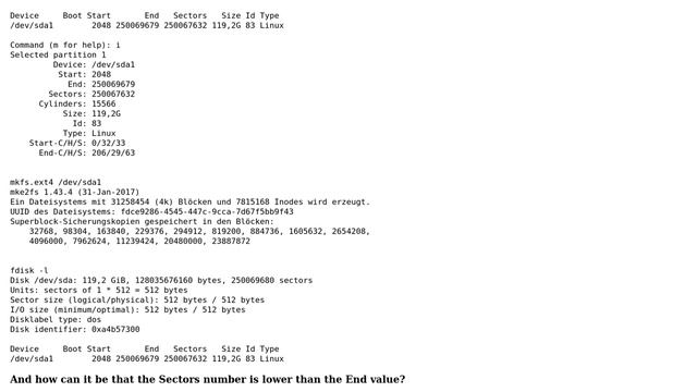 Unix & Linux: How to calculate partition Start End Sector? смотреть онлайн