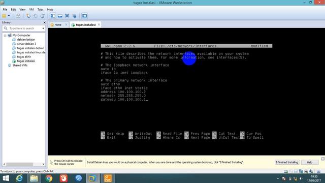 langkah langkah konfigurasi ip address pada debian VMware смотреть онлайн