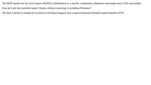 Ubuntu: How do I install update the BIOS of my Acer Aspire 4820TG laptop? смотреть онлайн