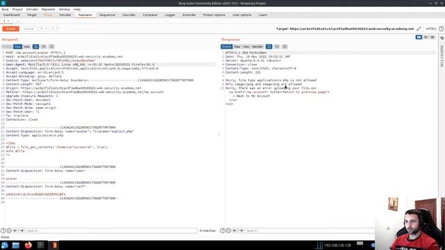 Web Application Penetration Testing In Burp Academy Labs - Arbitrary File Upload Part 2 смотреть онлайн