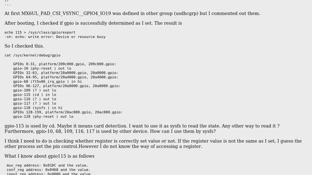 Unable to export specific gpio pins. How to check what uses GPIO pins and how to access register? смотреть онлайн