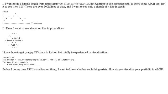 Unix & Linux: Which tools for ASCII portfolio visualization? смотреть онлайн