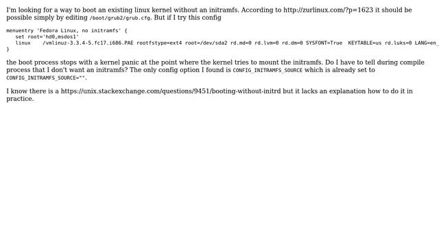 How to boot linux without an initramfs? смотреть онлайн