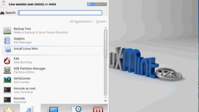 Linux Mint 17.3 Rosa KDE смотреть онлайн