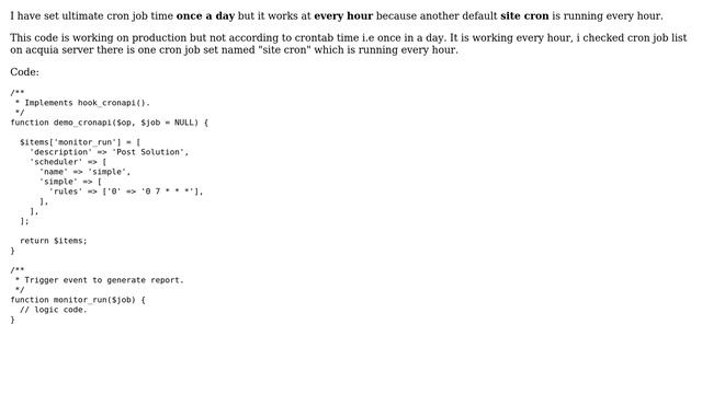 Using Ultimate cron to set a specific time to run a function of module, but it is not working as... смотреть онлайн