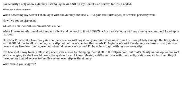 DevOps & SysAdmins: Allowing root login on sftp while disallowing it over ssh? смотреть онлайн