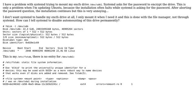 Ubuntu: Systemd tries to mount encfs at startup смотреть онлайн