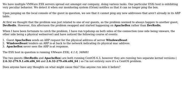 Random and Selective ARP blindness in VMWare ESXi 4.1 смотреть онлайн