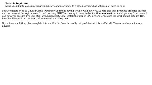 Installed Ubuntu 12.10 but can't login due to GPU lock and I can't boot with nomodeset because I... смотреть онлайн