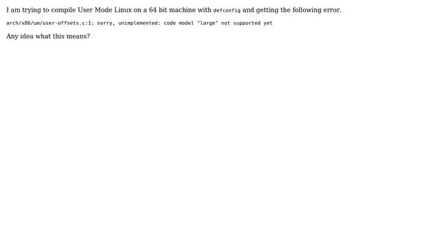 User Mode Linux compile fails смотреть онлайн