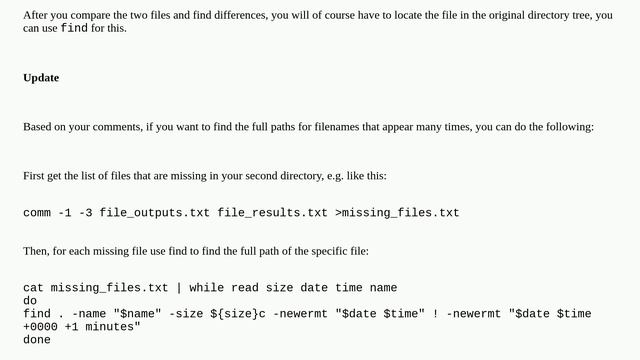 Comparing the files in two directories (recursively) when the file structure has changed смотреть онлайн