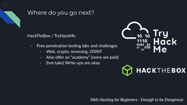 Wrapping up! What's next? - Web Hacking for Beginners (Enough to be Dangerous) смотреть онлайн