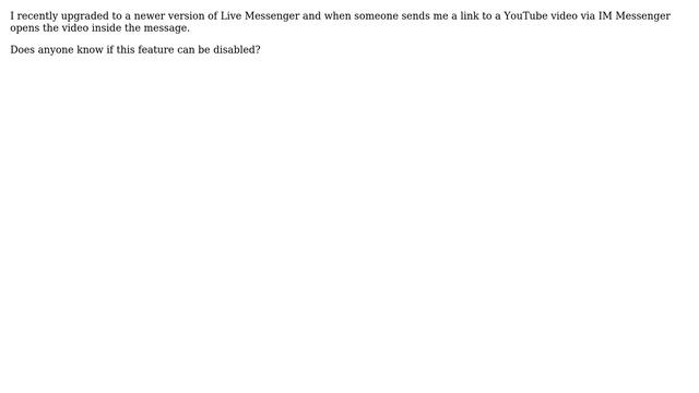 Unix & Linux: Disable embedded video in Live Messenger смотреть онлайн