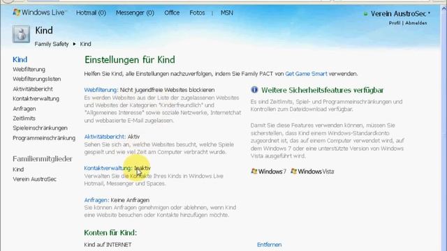 Kinderschutz im Internet - Windows Family Live Safety 2011 - Schritt für Schritt смотреть онлайн