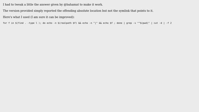 find all symbolic links in a directory tree pointing outside that tree (5 Solutions!!) смотреть онлайн