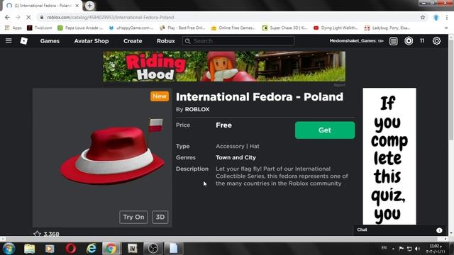 [FREE ITEM] How to get the International Fedora - Poland [Roblox] смотреть онлайн