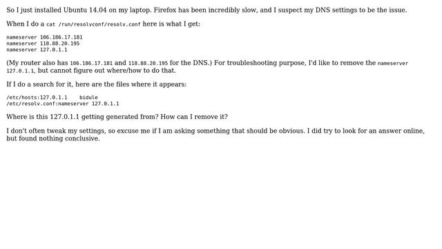 Ubuntu: How to remove a DNS nameserver on Ubuntu 14.04? смотреть онлайн