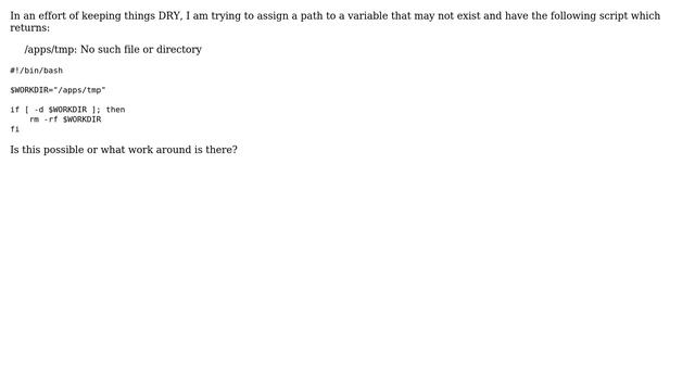 Unix & Linux: Assign path to variable which does not exist смотреть онлайн