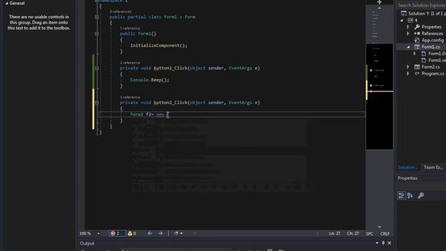 C# Forms Tutorial #2 - Open a window by pressing a button. смотреть онлайн