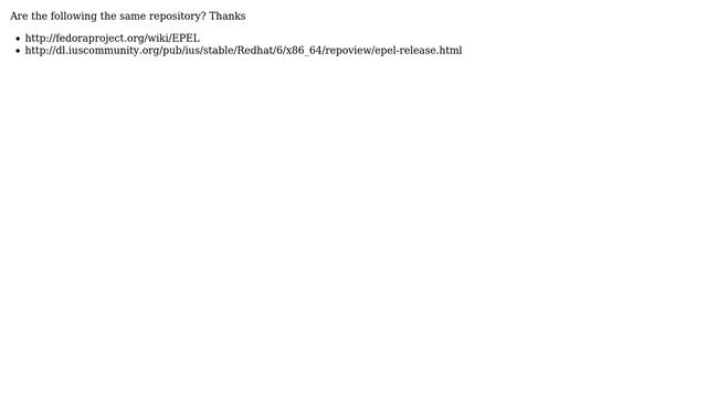 Is ius's epel the same repository as fedoralprojects? смотреть онлайн