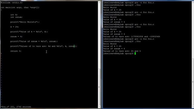 C Programming in Linux Tutorial #002 Data Types int and char смотреть онлайн