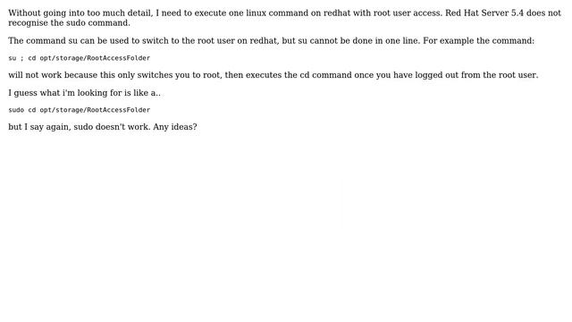 sudo/su command for Red Hat Server 5.4 смотреть онлайн