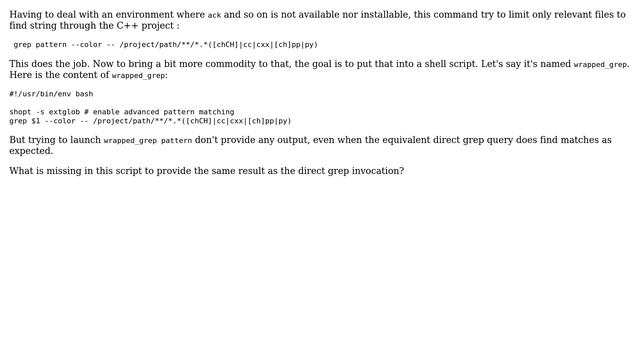 Unix & Linux: Shellscript `grep` execution not working as in the interactive shell смотреть онлайн