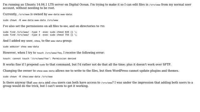Cannot edit group-owned files as user belonging to that group (2 Solutions!!) смотреть онлайн