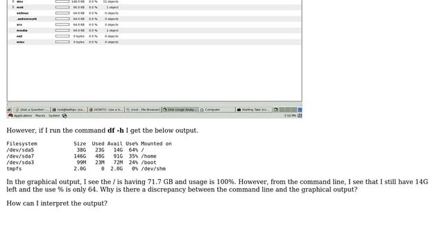 Unix & Linux: RHEL - df -h v/s graphical disk usage analyzer tool смотреть онлайн