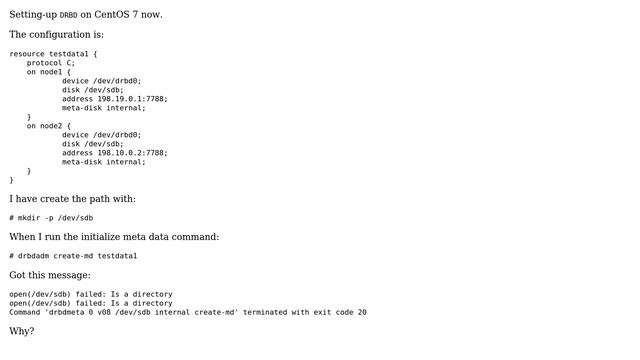 Unix & Linux: How to use /dev/sdb with DRBD? смотреть онлайн