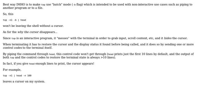 Unix & Linux: Cursor disappears when running `top -n1 (2 Solutions!!) смотреть онлайн