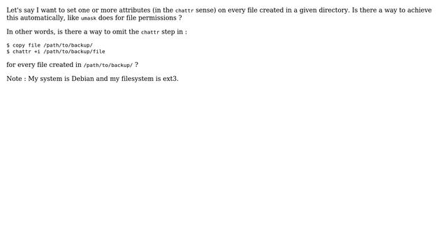 Unix & Linux: Automatically set file attributes in a given directory смотреть онлайн
