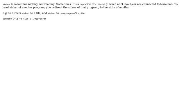 Reading from stderr in c (3 Solutions!!) смотреть онлайн