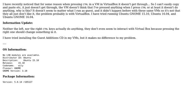 Why does CTRL not work in VirtualBox VMs? смотреть онлайн