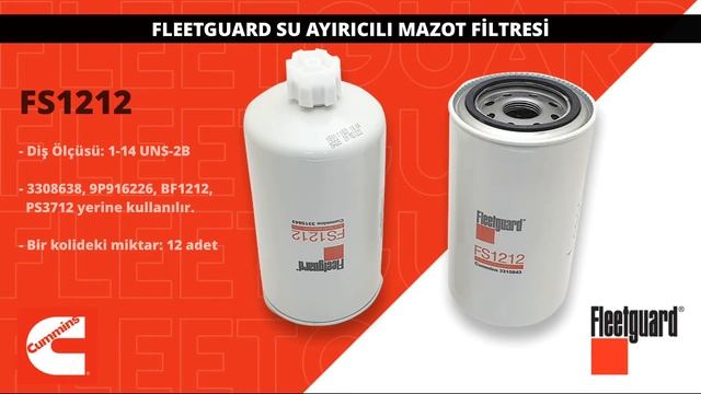Aytuğlu Dizel Cummins Fleetguard Filtreler смотреть онлайн