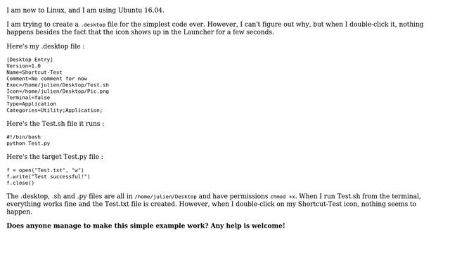 Ubuntu: Unity .desktop file not doing anything смотреть онлайн