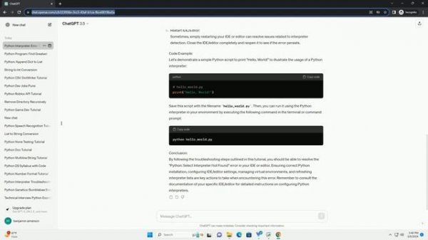 command python select interpreter not found