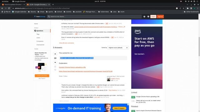 Fix Google Chrome stuck after executing a download! (Ubuntu/Linux) 🐧 смотреть онлайн
