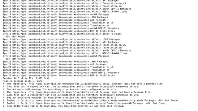 Ubuntu: Chromium launches to a black screen. Also sudo apt-get update returns errors смотреть онлайн