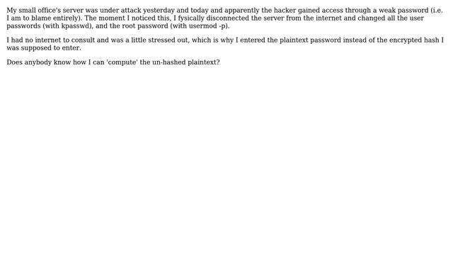 DevOps & SysAdmins: recovering from a plaintext password in usermod -p смотреть онлайн