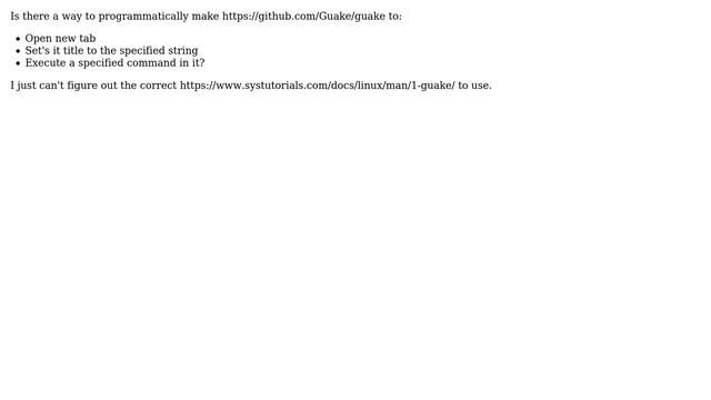 Open tab, set it's title and execute command with Guake смотреть онлайн
