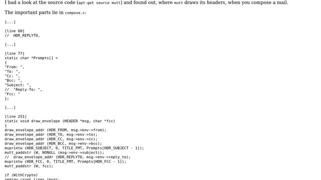 Unix & Linux: mutt: define which headers are displayed (in compose) (3 Solutions!!) смотреть онлайн